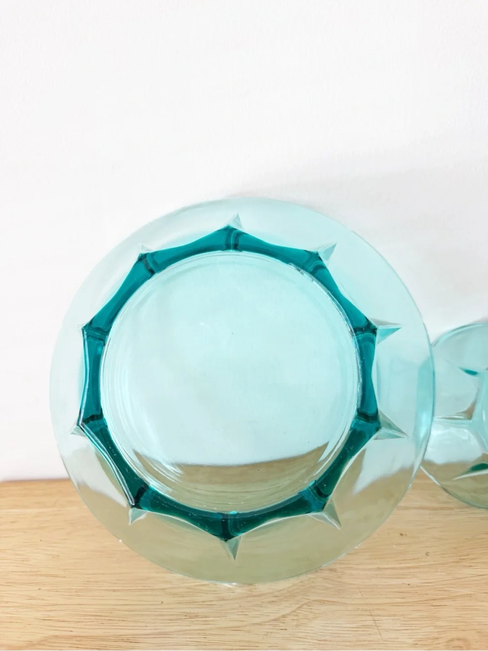 Anchor Hocking Swedish Modern Aquamarine Glass Chip & Dip Dessert Serving Set